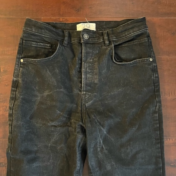FREE PEOPLE We The Free High Rise Flare Denim Black Jeans Button Fly Size 29 - Picture 3 of 9